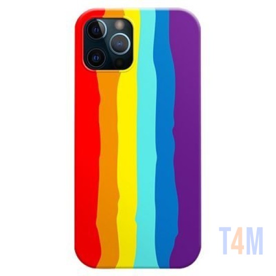 CAPA DE SILICONE ARCO-ÍRIS PARA  APPLE IPHONE 12/12 PRO